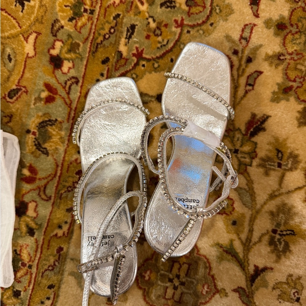 Jeffrey Campbell Silver Rhinestone Heels